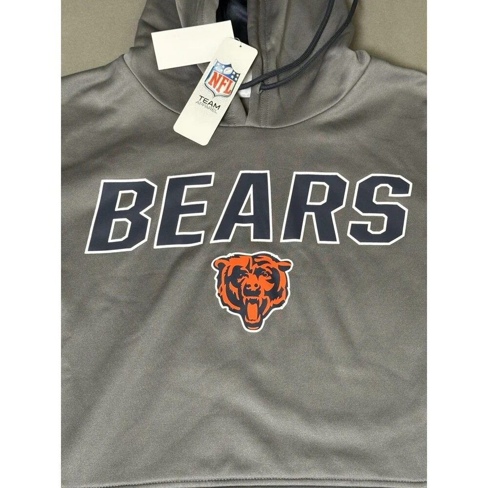 NFL Team Apparel • Chicago Bears Hoodie Pullover Charcoal Gray Men’s Size L NWT